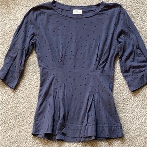 T.la purple peplum shirt size XS